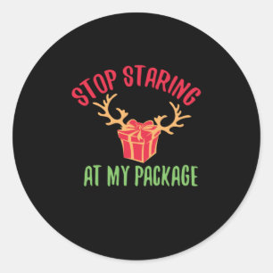 Weihnachtsgeschenk hört auf, auf meinem Paket zu s Runder Aufkleber