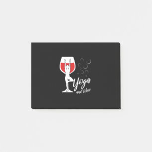 Weihnachtsgeschenk Ich liebe Yoga und Wein Post-it Klebezettel