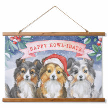 Weihnachtsgeschenk im Wasserfarben Happy Howlidays