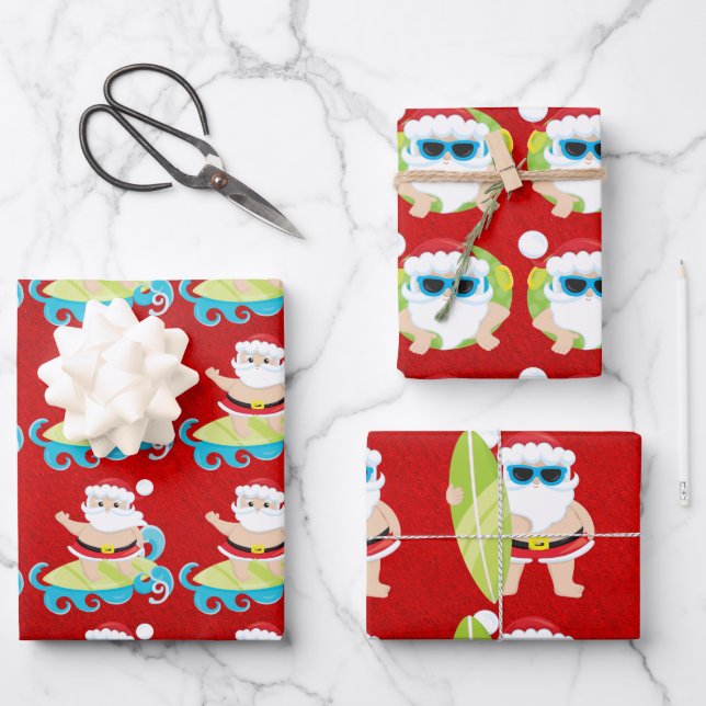 Weihnachtsgeschenk in coolen Farbtönen  Geschenkpapier Set (Vorderseite)