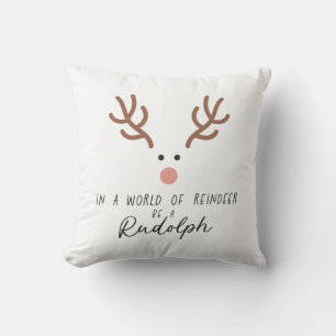 Weihnachtsgeschenk in einer Welt des Rentiers Kissen
