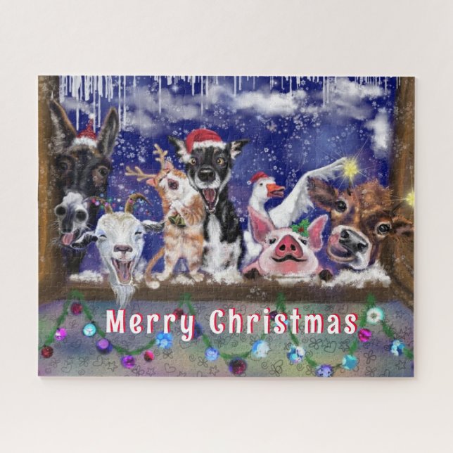 Weihnachtsgeschenk Jigsaw Puzzle Animal Party Spaß (Horizontal)