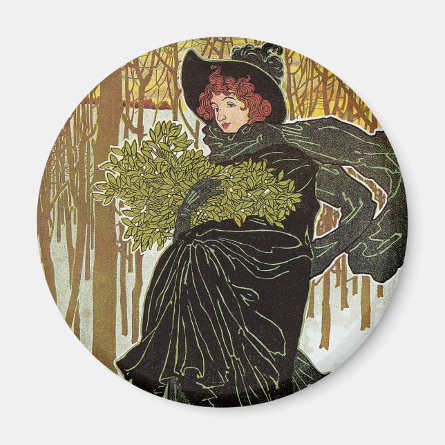 Weihnachtsgeschenk Jugendstil-Scribners Cover 1895 Magnet (Vorne)