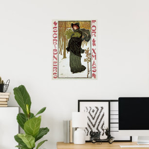 Weihnachtsgeschenk Jugendstil-Scribners Cover 1895 Poster