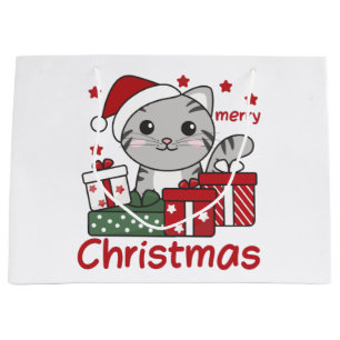 Weihnachtsgeschenk Katzen Wintertiere Katzen Gross Große Geschenktüte