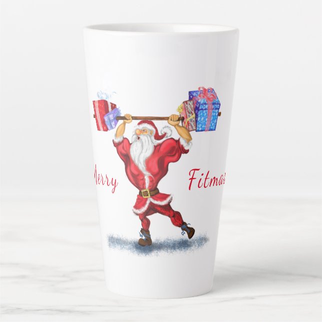 Weihnachtsgeschenk Latte Tasse Bodybuilder Weihnac (Vorderseite)