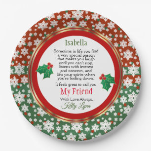 Weihnachtsgeschenk Leckerei für einen Freund, etc. Pappteller