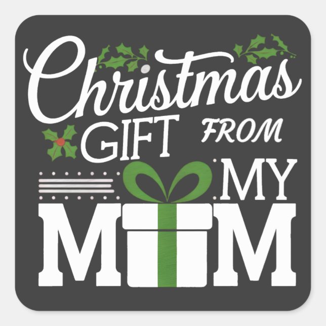 Weihnachtsgeschenk meiner Mama Digital Art Design Quadratischer Aufkleber (Vorderseite)