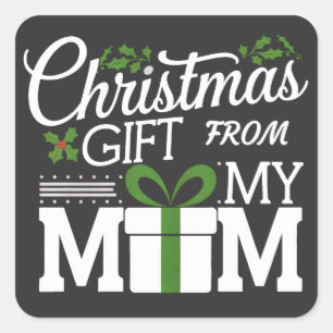 Weihnachtsgeschenk meiner Mama Digital Art Design Quadratischer Aufkleber