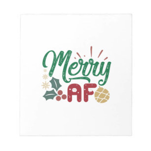 Weihnachtsgeschenk   Merry AF Cool Sassy Notizblock