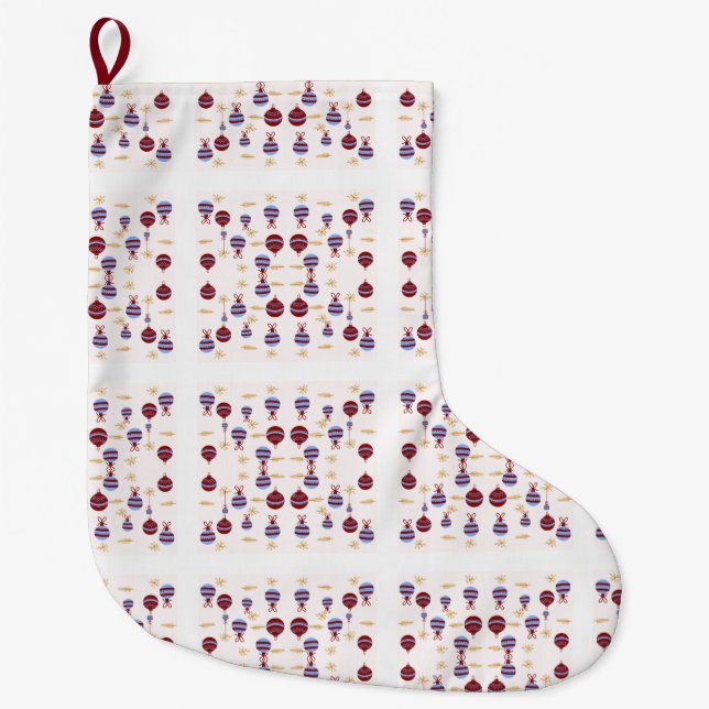 Weihnachtsgeschenk mit farbenfrohen Girlanden Großer Weihnachtsstrumpf (Vorderseite)