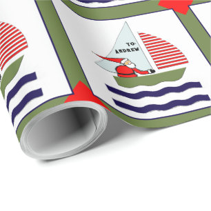 Weihnachtsgeschenk mit nautischem Thema Geschenkpapier