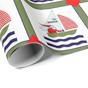 Weihnachtsgeschenk mit nautischem Thema Geschenkpapier