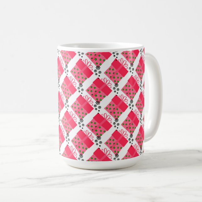 Weihnachtsgeschenk Muster Kaffeetasse (VorderseiteRechts)