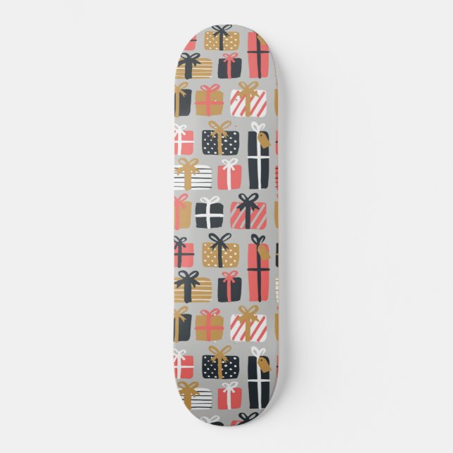 Weihnachtsgeschenk Muster Skateboard (Vorderseite)
