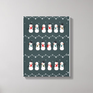 Weihnachtsgeschenk Niedlicher Schneemann durch d Leinwanddruck