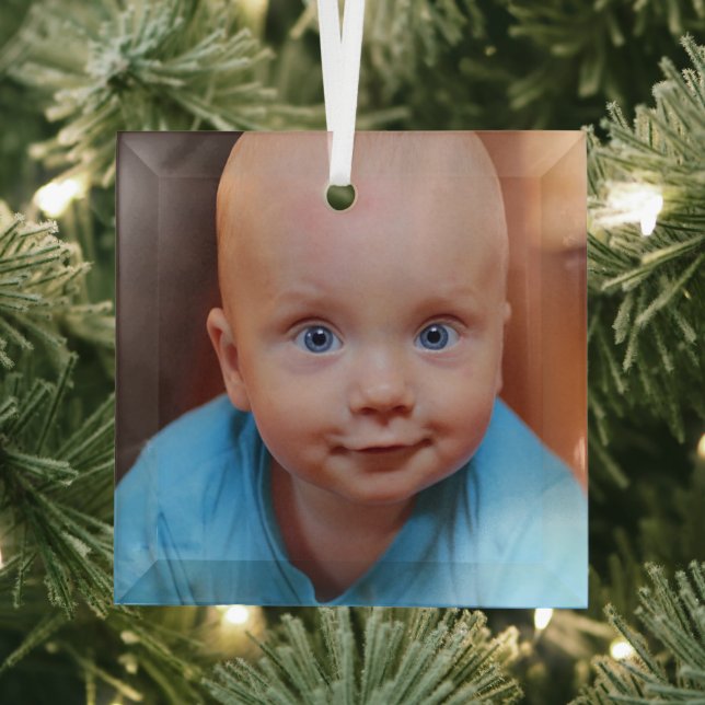 Weihnachtsgeschenk Personalisiertes Foto Ornament Aus Glas (Insitu)