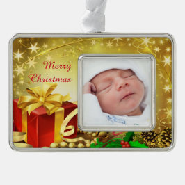 Weihnachtsgeschenk Rahmen-Ornament Silber