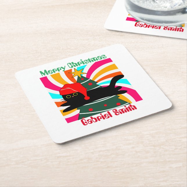 Weihnachtsgeschenk Rechteckiger Pappuntersetzer (angewinkelt)