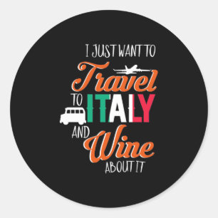 Weihnachtsgeschenk   Reise nach Italien und Wein d Runder Aufkleber