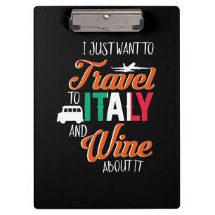 Weihnachtsgeschenk Reisen nach Italien und Wein Klemmbrett