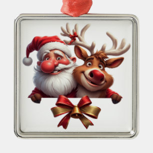 🎄 Weihnachtsgeschenk Rentier von Santa Claus ✨ Ornament Aus Metall