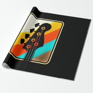 Weihnachtsgeschenk   Retro Vintage Gitarrist Geschenkpapier
