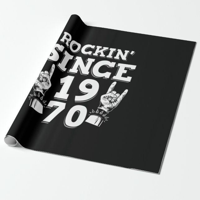 Weihnachtsgeschenk | Rockin Seit 1970 Geschenkpapier (Ungerollt)