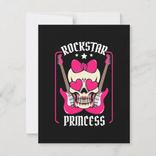 Weihnachtsgeschenk Rockstar Princess Skull Dankeskarte