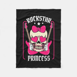 Weihnachtsgeschenk Rockstar Princess Skull Fleecedecke
