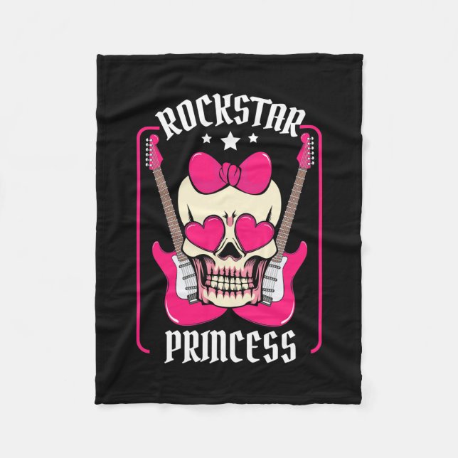Weihnachtsgeschenk | Rockstar Princess Skull Fleecedecke (Vorderseite)