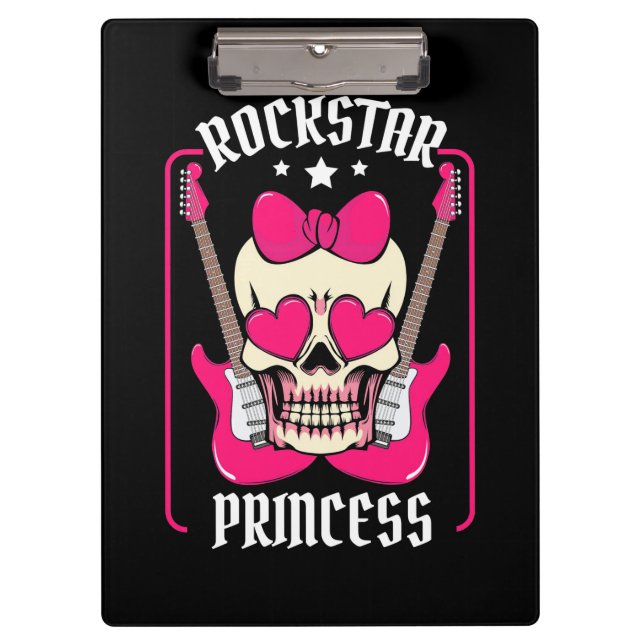 Weihnachtsgeschenk | Rockstar Princess Skull Klemmbrett (Vorderseite)
