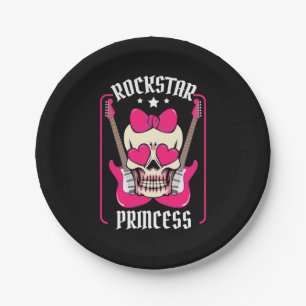 Weihnachtsgeschenk Rockstar Princess Skull Pappteller