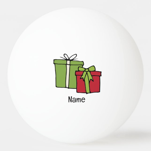 Weihnachtsgeschenk Rot und Grün Tischtennisball (Vorderseite)