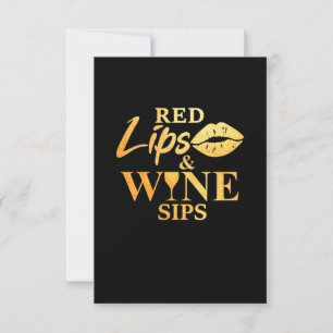 Weihnachtsgeschenk Rote Lippen und Wein Schlückc RSVP Karte