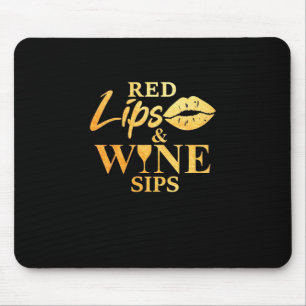 Weihnachtsgeschenk Rote Lippen und Weinstöcke Mousepad