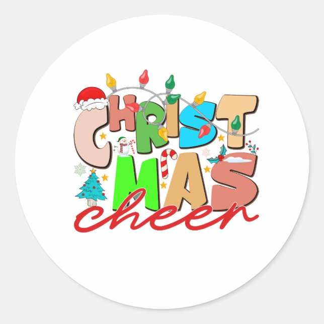 Weihnachtsgeschenk Runder Aufkleber (Vorderseite)