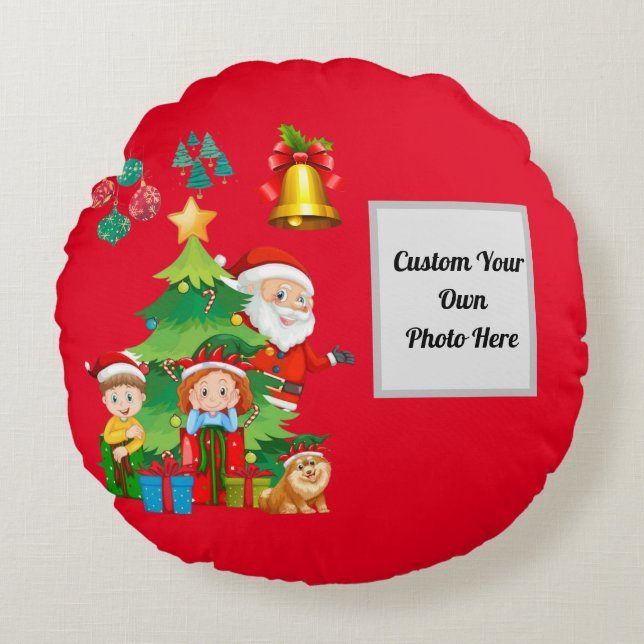 Weihnachtsgeschenk Rundwurfkissen Rundes Kissen (Vorderseite)