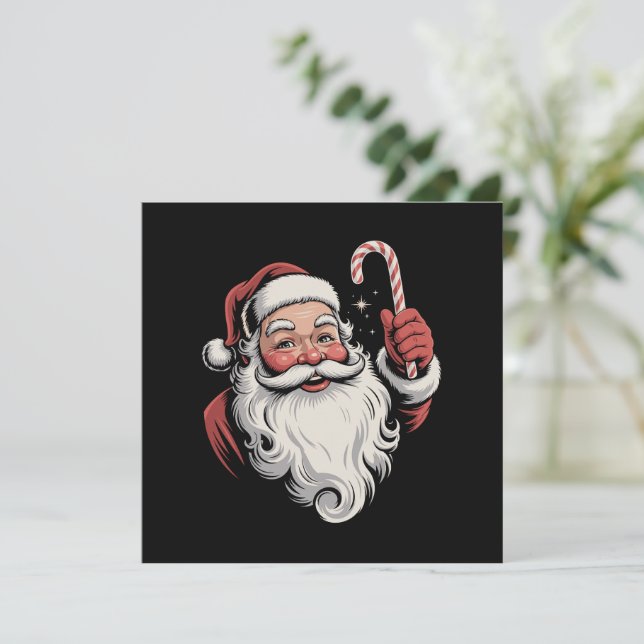 Weihnachtsgeschenk Santa Retro Vintag Einladung (Stehend Vorderseite)