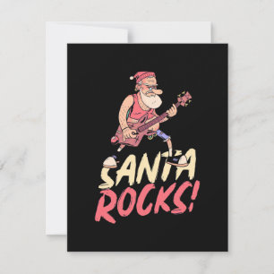 Weihnachtsgeschenk   Santa Rocks Guitar Dankeskarte