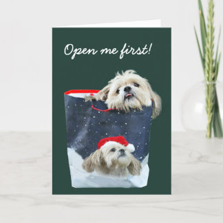 Weihnachtsgeschenk Shih Tzu Feiertagskarte