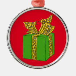 Weihnachtsgeschenk Silbernes Ornament