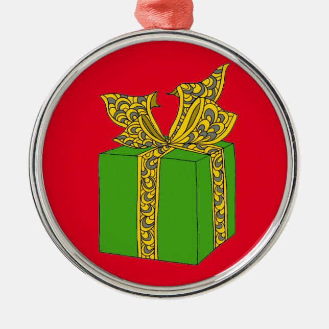 Weihnachtsgeschenk Silbernes Ornament (Vorne)