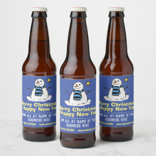 Weihnachtsgeschenk Spaß Schneemann Bierflascheneti Bierflaschenetikett