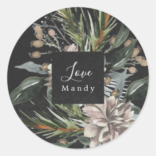 Weihnachtsgeschenk Sticker Blumenkhalkboard Urlaub