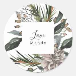 Weihnachtsgeschenk Sticker Vintag Blumenfest