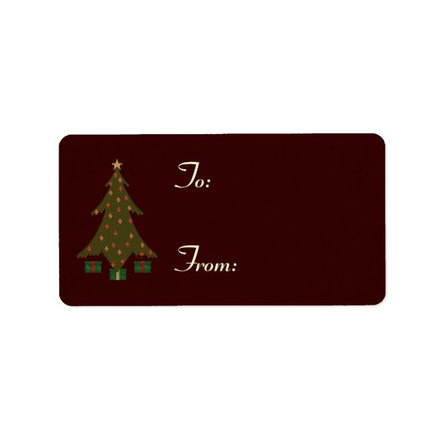 Weihnachtsgeschenk-Tag Adressaufkleber (Vorne)