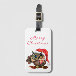 Weihnachtsgeschenk Tag Baby Owl mit Geschenk Gepäckanhänger