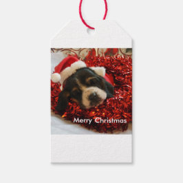 Weihnachtsgeschenk-Tag Basset Hund Geschenkanhänger
