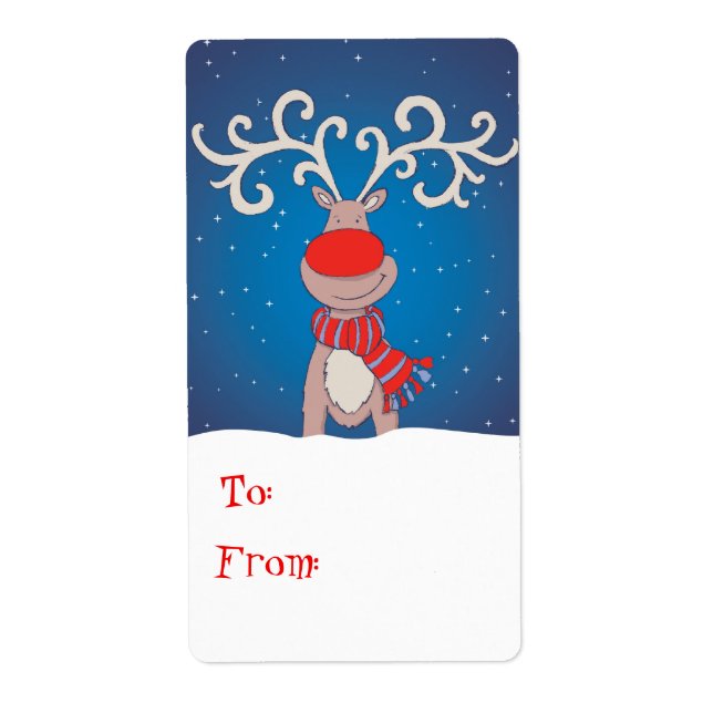 Weihnachtsgeschenk-Tag blau (von und nach) (Vorne)